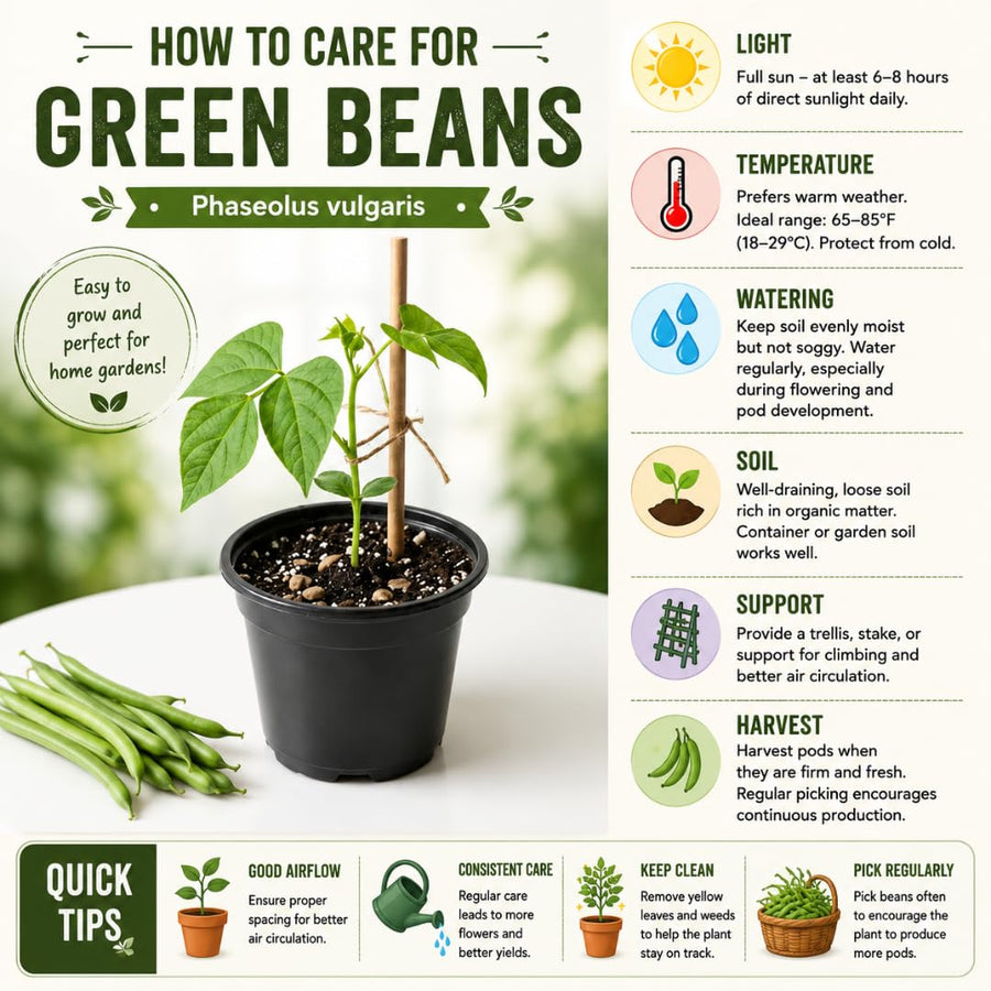 2 PPP Green Beans Plant Live, 4 to 6 Inches Tall, Green Bean Plants Live for Planting, Potted Vegetable Starter Plants for Home Gardens