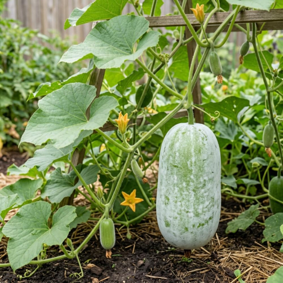Winter Melon Live Plant in 4 Inches Pot, Wax Gourd Live Plant 4-8 Inches Tall, Home Garden Vegetable Plant for Outdoor Garden