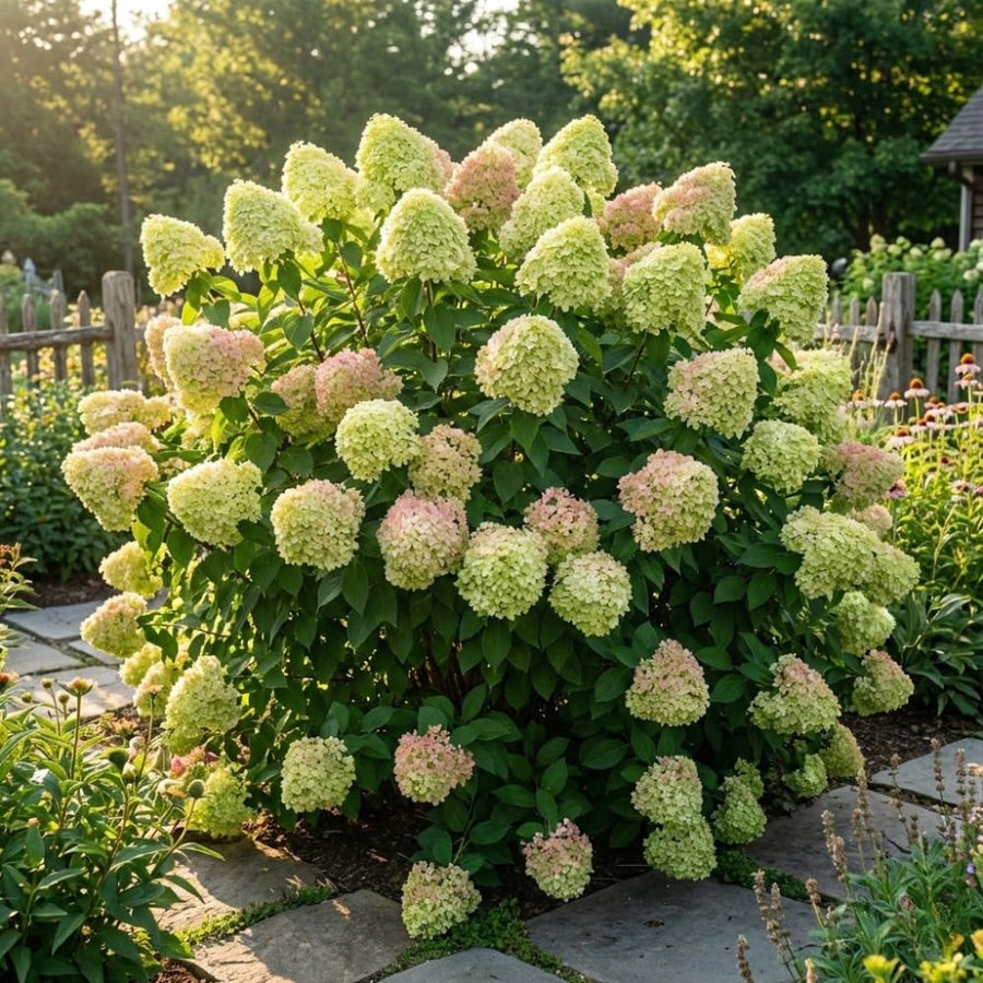 Light Green to Cream Pink Hydrangea Plant Live Tree, Rare Color, 4" Pot, Perennial and Hardy Blooming Shrub for Garden Spring Planting