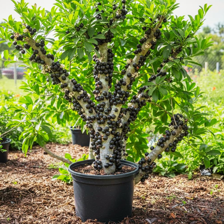 Jaboticaba Tree Live Plant, Sweet and Edible Black Fruit, Jaboticaba Plant Well Rooted for Outdoor Gardening, 2 to 3 Feet Tall