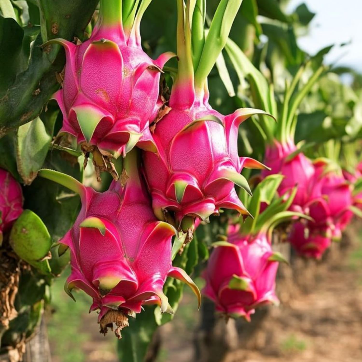 Live Red Dragon Fruit Plant, Rare Sweet Fruit Tree 1.5-2 Feet Tall, Dragon Fruit Vine for Planting in Containers or Gardens