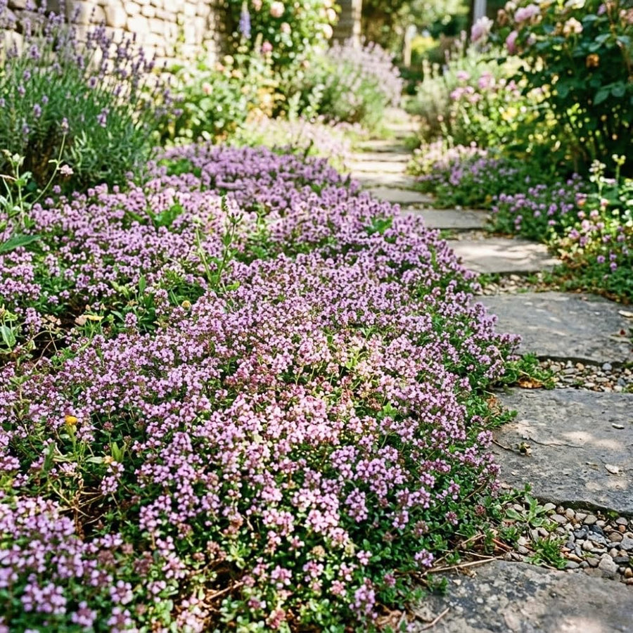 Set 3500 Creeping Thyme Seeds, Creeping Thyme Plants, Thymus serpyllum, Perennial Ground Cover Plants for Outdoor Gardening