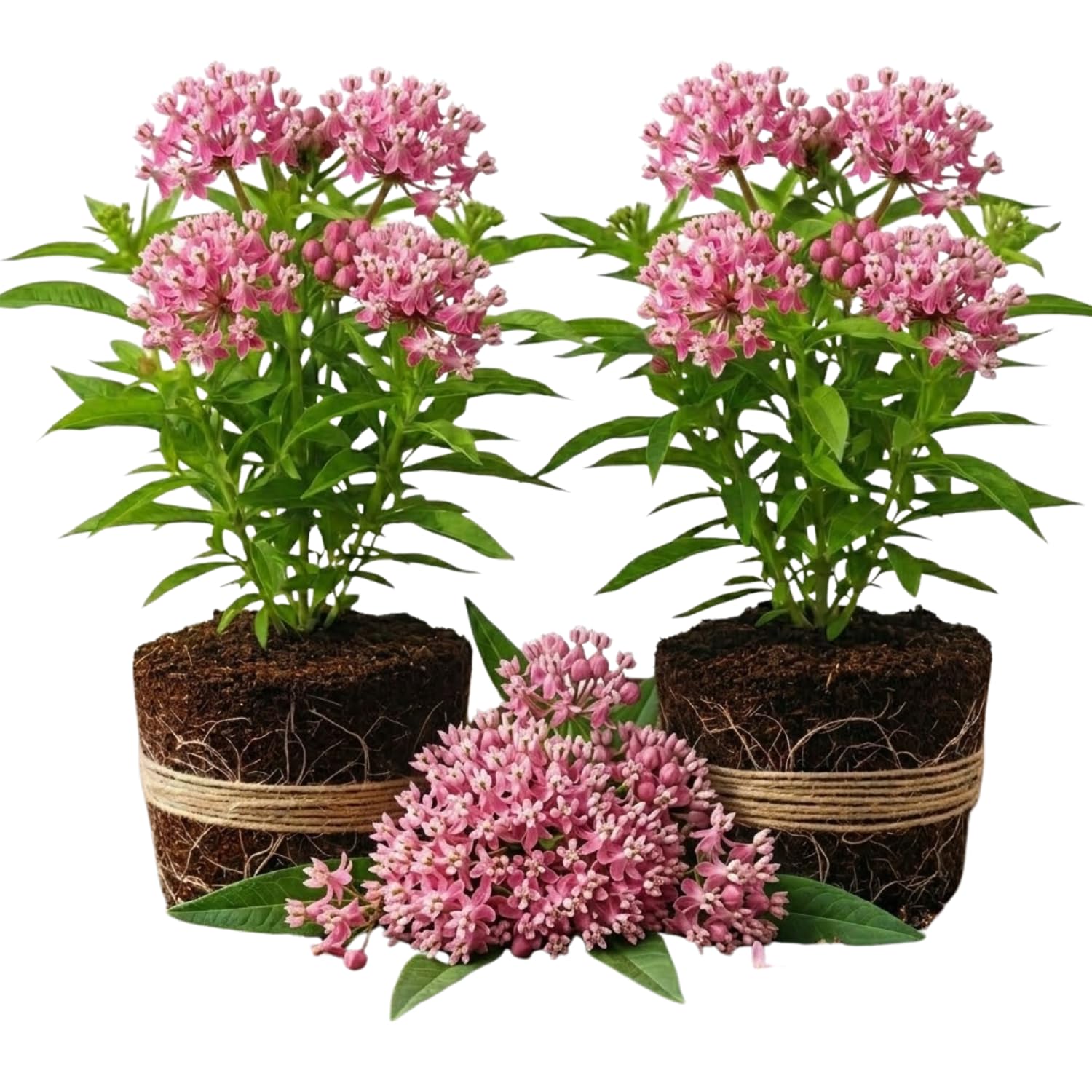 2 Pink Butterfly Milkweed Plants Live, Live Milkweed Plants, Asclepias Tuberosa Plant for Gardening, 5 to 7 Inc Tall