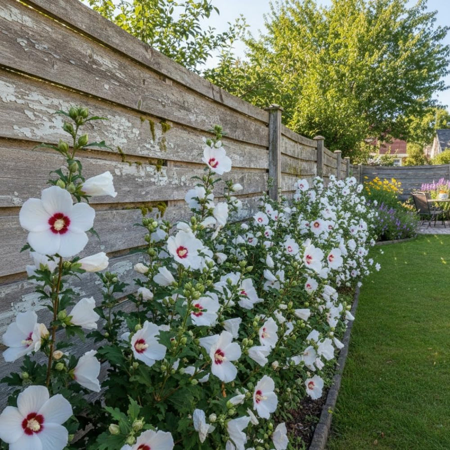 Red White Rose of Sharon Plants Live, Rose of Sharon Tree Live Plant in Quart Pot, 12-18 Inc Tall, Hardy Althea Flowers for Indoor Outdoor Planting