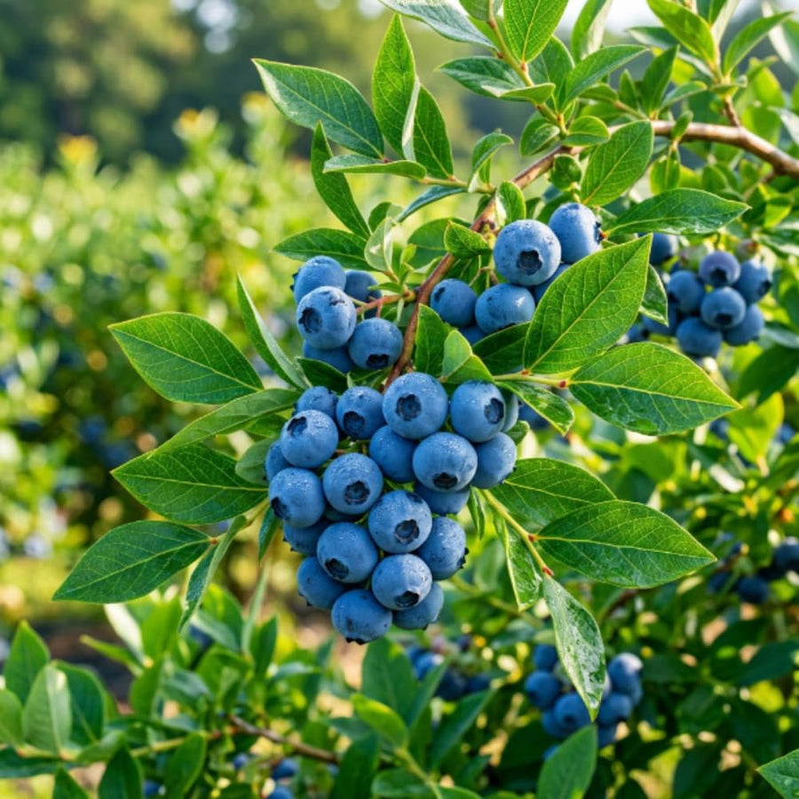 Blueberry Plant Live for Planting, Highbush Blueberry Plant, Well Rooted, 6-8 Inc Tall, Berry Shrub for Edible Gardens or Landscapes