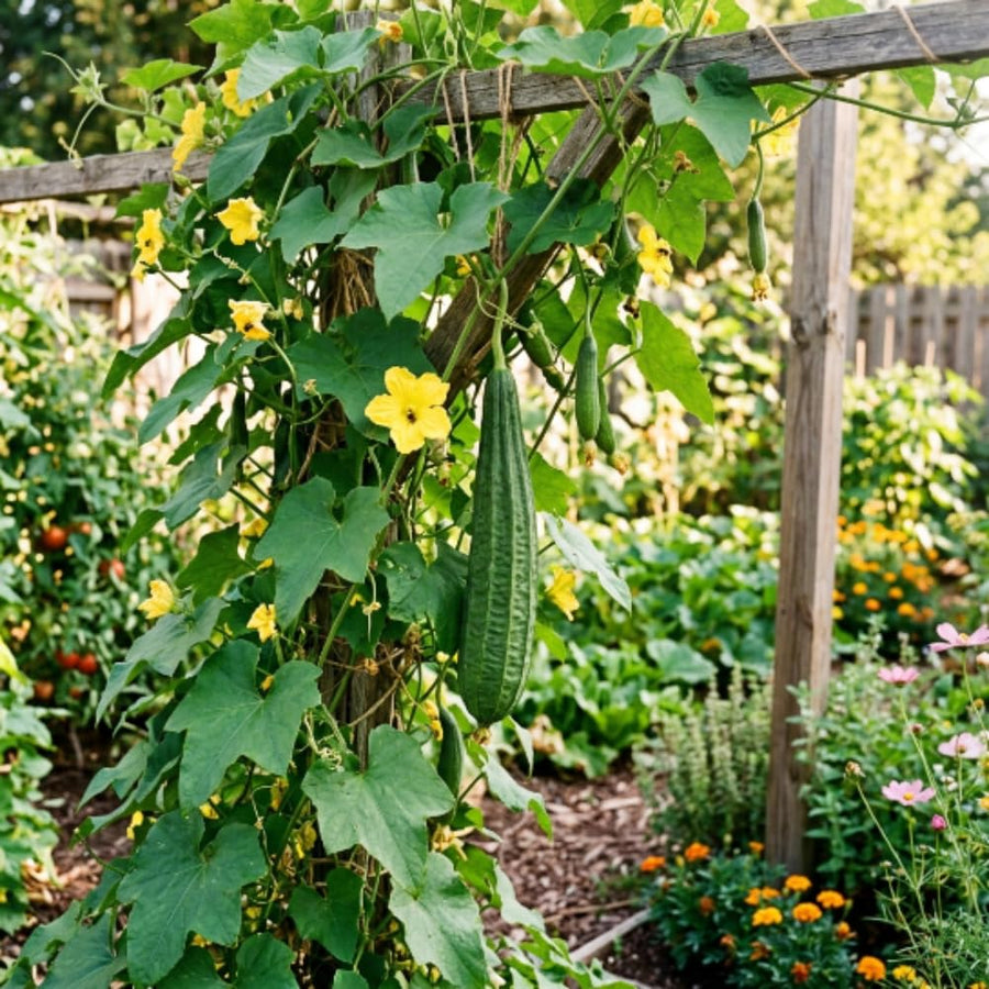 Luffa Plant Live, Luffa Gourd Vine, Loofah Vegetable Plant 4-8 Inches Tall, Well Rooted for Outdoor Gardening