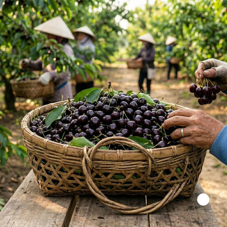 Pack 2 Black Cherry Trees Live Plants, Sweet Cherry Plant Live, Sweet Fruit Tree Plants, Wild Black Cherry Tree from 1 Feet Tall, Easy to Plant