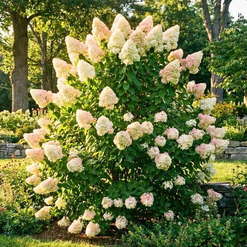 White Pink Hydrangea Plant Live Tree, Rare Color, 4" Pot, Perennial and Hardy Blooming Shrub for Garden Spring Planting