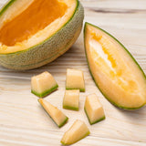 2 Hales Melon Plants Live, Sweet Yellow Melon Variety in 4'' Pot, 4-6 Inch Tall Starter Plants, Edible Fruit for Outdoor Garden, Ready to Grow