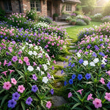 Mix Mexican Petunias Live Plant 4-8" Tall, 3 Plant Per Pot, Petunias Live Plants 4 Inch Pot, Colorful Flowering for Garden, Landscape