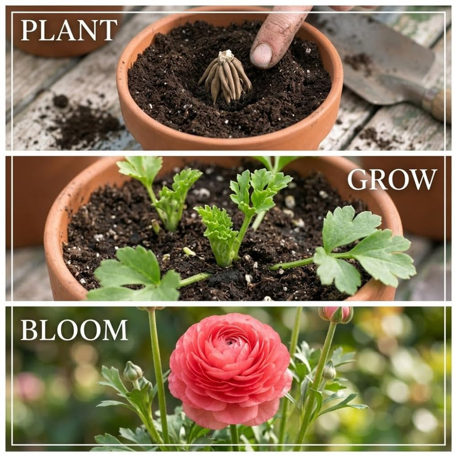 Ranunculus Bulbs, 25 Ranunculus Bulbs, French Peony Style Buttercup Corms, Spring Blooming Garden Flowers, Vibrant Flower Plant (Yellow Ranunculus)