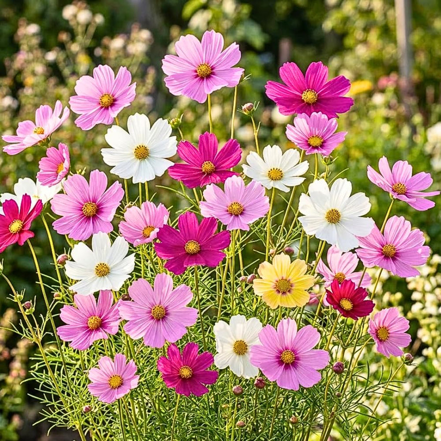 Set 2000 Mix Cosmos Flower Seeds for Planting, Vibrant Multicolor Flowers, Fast Growing, Low Maintenance for Outdoor Gardens