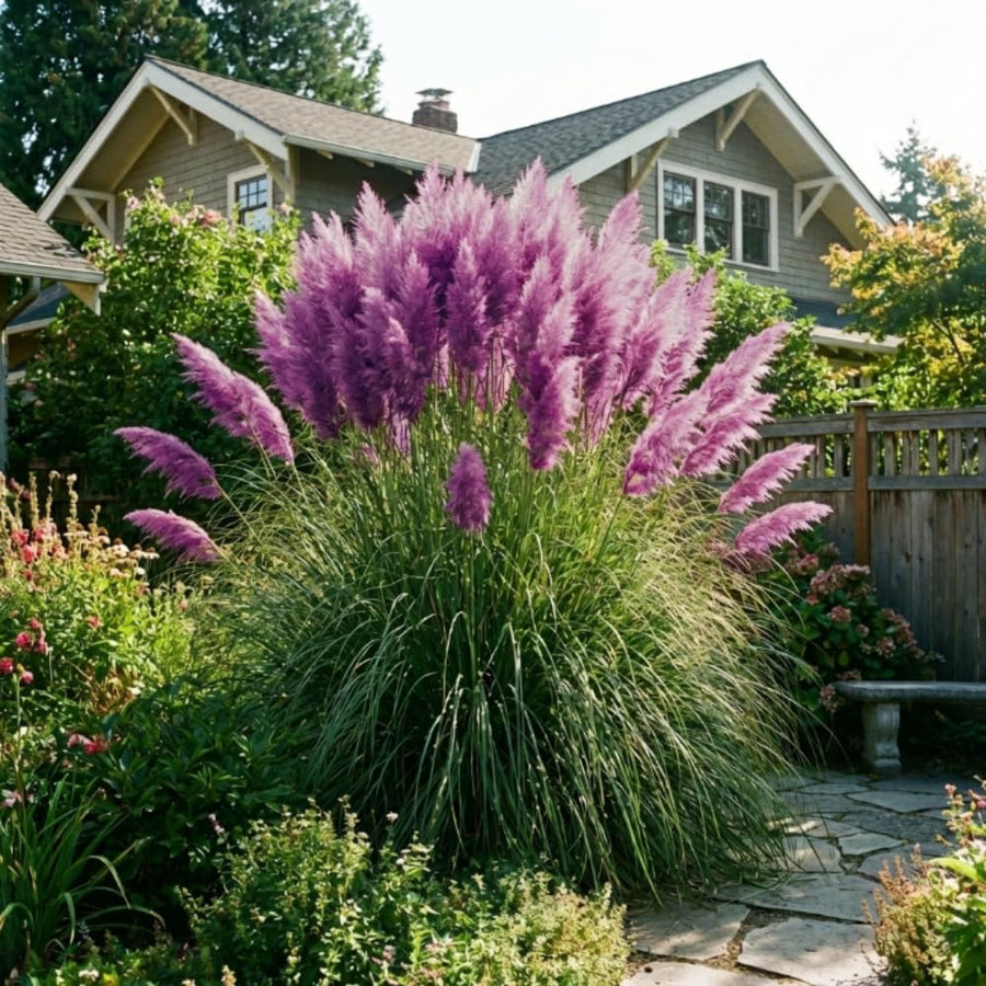 Set 200 Purple Pampas Grass Seeds for Planting, Pampas Grass, Ornamental Grass for Garden Decor, Landscape