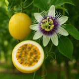 Yellow Passion Fruit Plant Live, 10-12 Inches Tall in 4 Inch Pot, Passiflora Tropical Vine for Outdoor Growing, Passionfruit Seedling