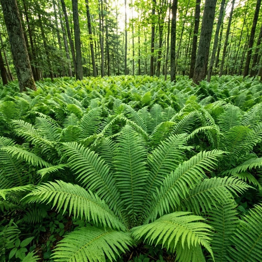 5 Ostrich Fern Rhizomes Live Plants for Planting, Ferns Live Plants Outdoors Indoors Full Shade, Bare Roots, Fast-Growing