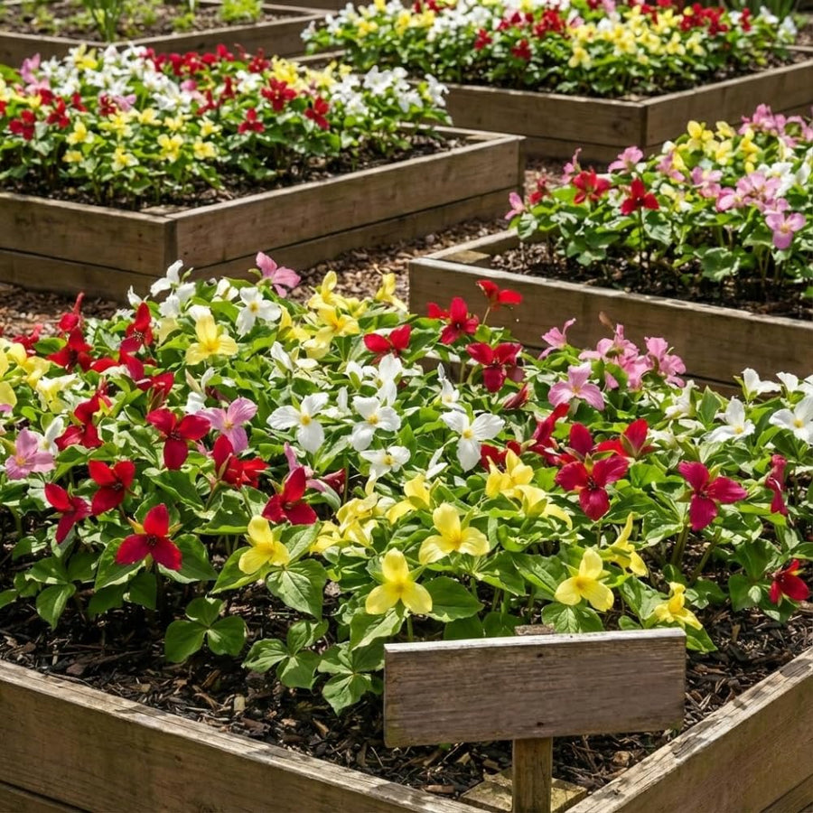 10 Mix Trillium Bulbs, Large Trillium Bulbs for Planting, Flower Bulb Shade Gardening Outdoor