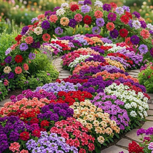 2 Mix Verbena Plants Live for Planting, Colorful Blooming Flower Plant, Verbena Live Plants, 5 to 7 Inc Tall