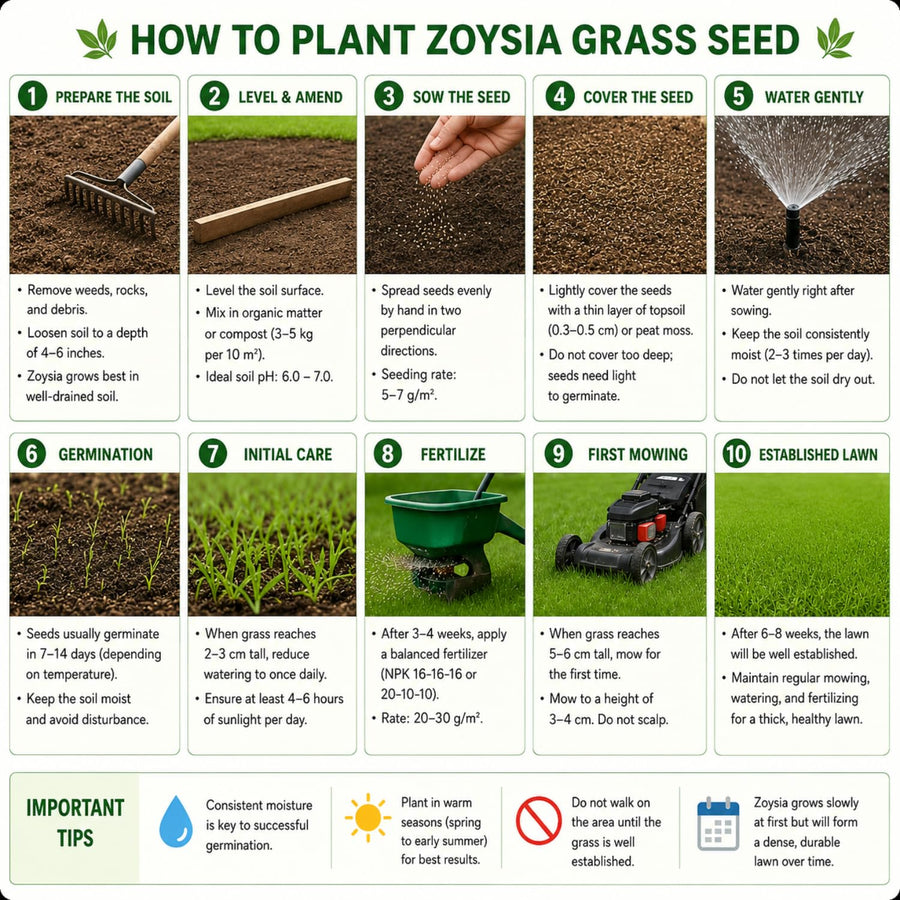30000 Zoysia Grass Seeds, Emerald Zoysia Grass Seeds, Warm Season Lawn Seed, Soft Green Grass, Backyard Landscaping