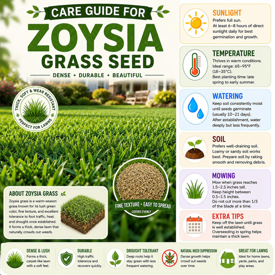 30000 Zoysia Grass Seeds, Emerald Zoysia Grass Seeds, Warm Season Lawn Seed, Soft Green Grass, Backyard Landscaping