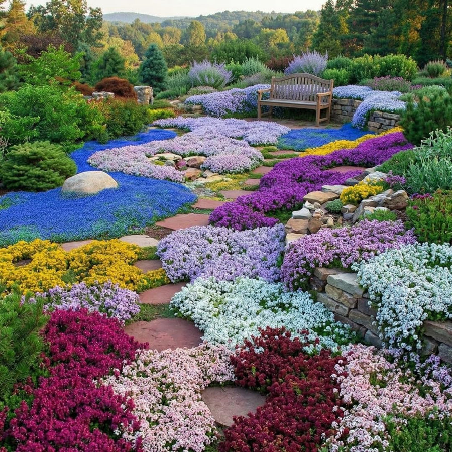 Pack of 25000 Dwarf Creeping Thyme Seeds, Ground Cover for Planting, Thyme Seeds for Garden Borders and Rock Gardens