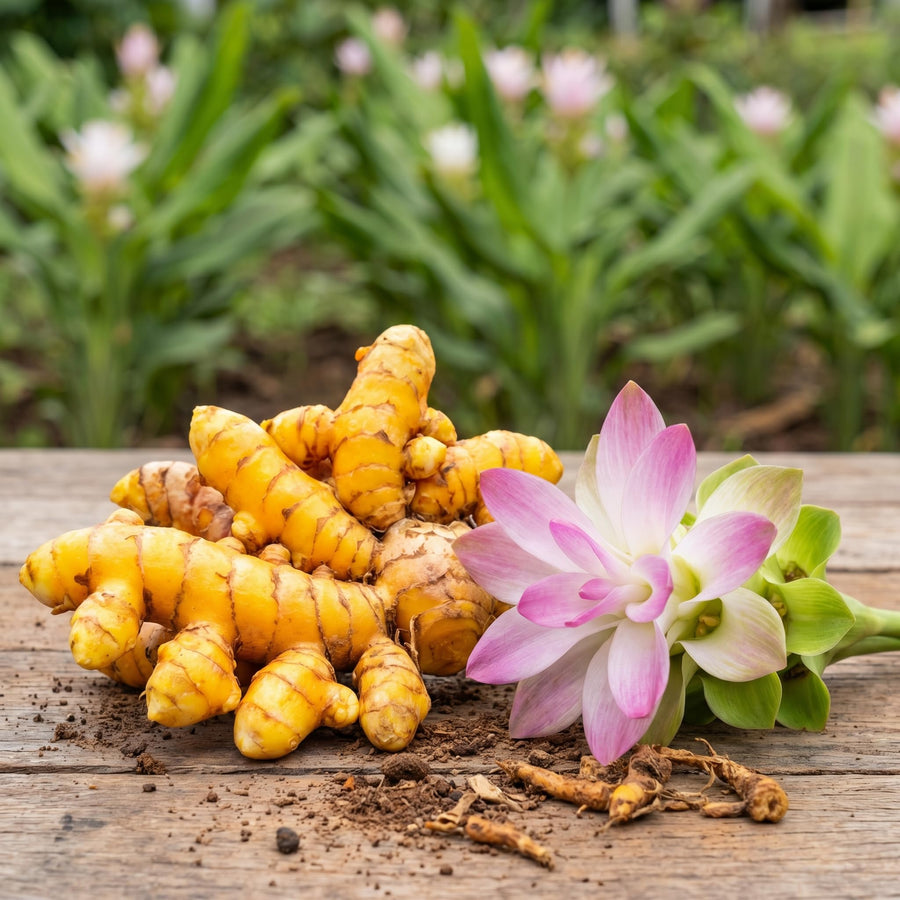 15 Yellow Turmeric Roots for Planting, Curcuma Turmeric Rhizomes, Herb Plants for Garden or Container Growing