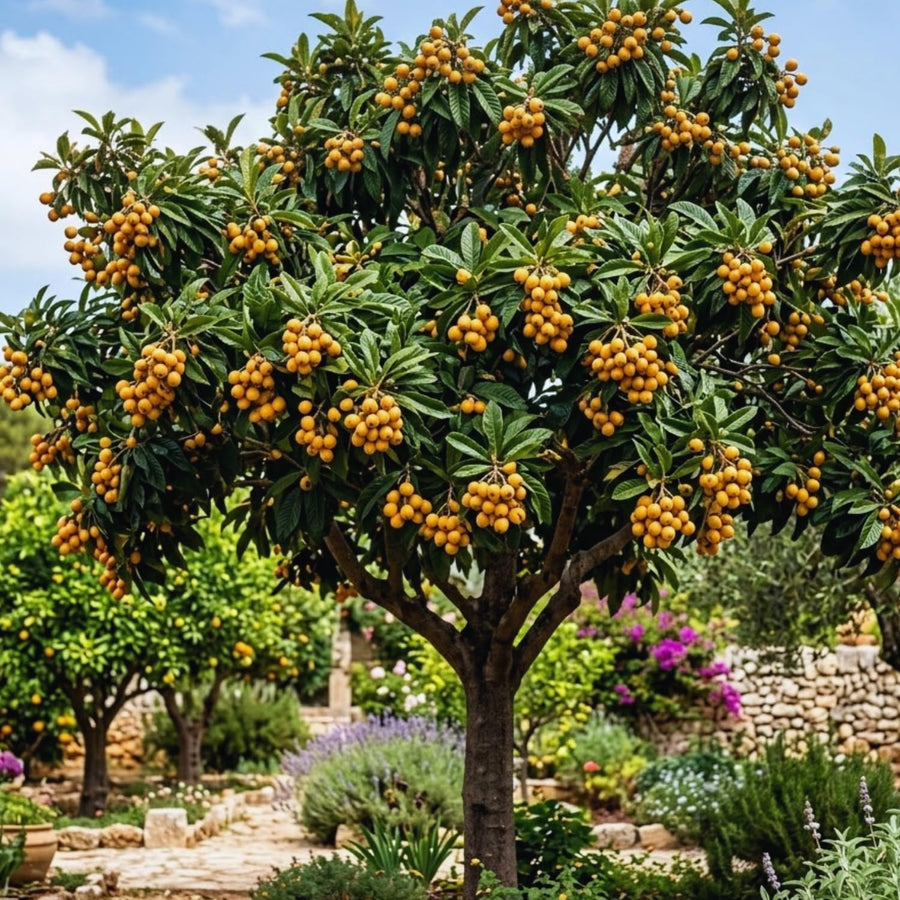 Golden Loquat Tree Live Plant, 10 to 14 Inc, Loquat Plant Live for Growing Outdoor Indoor, Half Gallon Pot