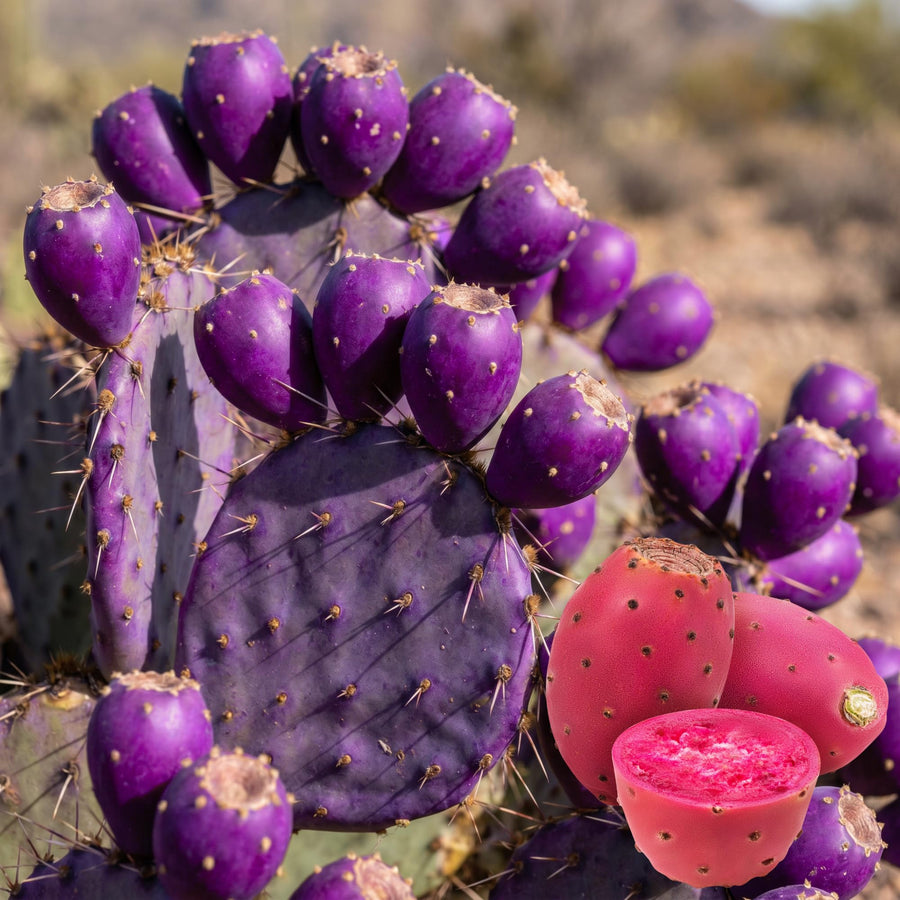 25 Purple Prickly Pear Cactus Seeds, Fast-Growing Succulent, Cold-Hardy, Indoor & Outdoor Decorative Plant