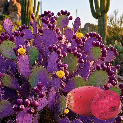 25 Purple Prickly Pear Cactus Seeds for Planting, Cactus Succulent for Home Decor Fast-Growing, Cold Hardy, Indoor Outdoor Planting