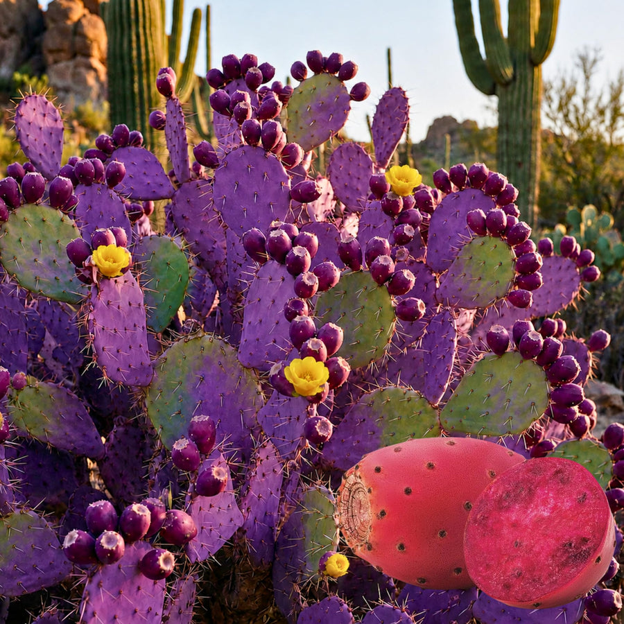 25 Purple Prickly Pear Cactus Seeds for Planting, Cactus Succulent for Home Decor Fast-Growing, Cold Hardy, Indoor Outdoor Planting