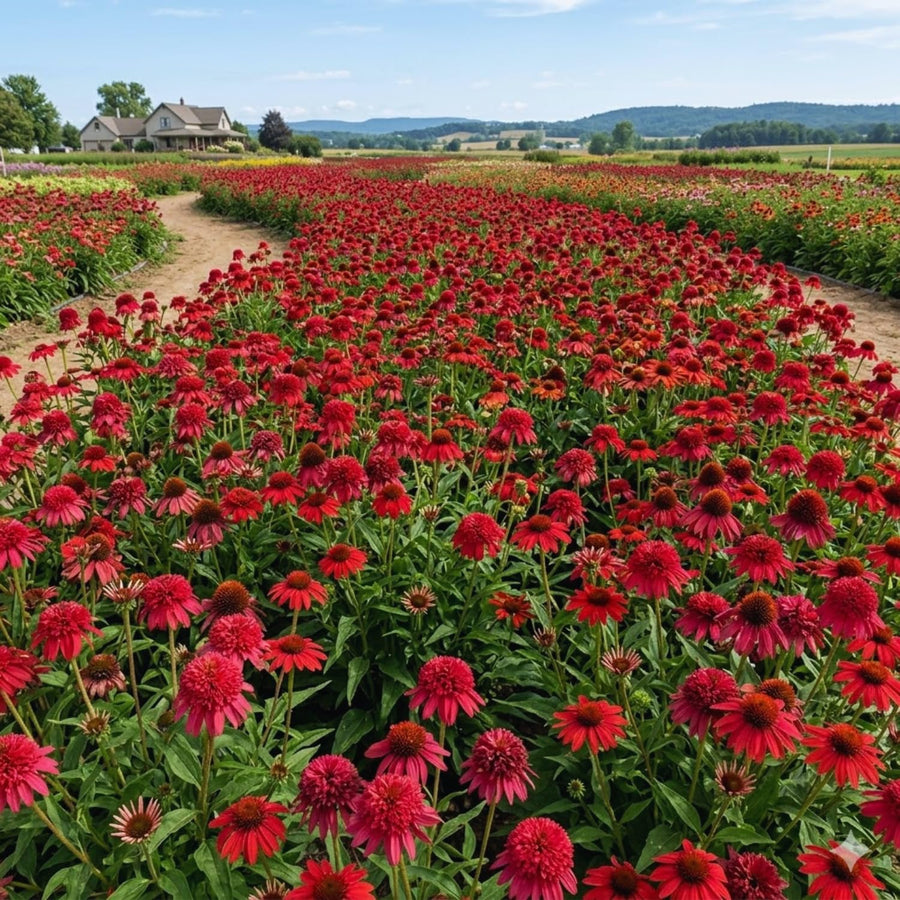 100 Coneflower Seeds for Planting, Double Red Coneflower Flower Seeds, Outdoor Indoor Garden Planting