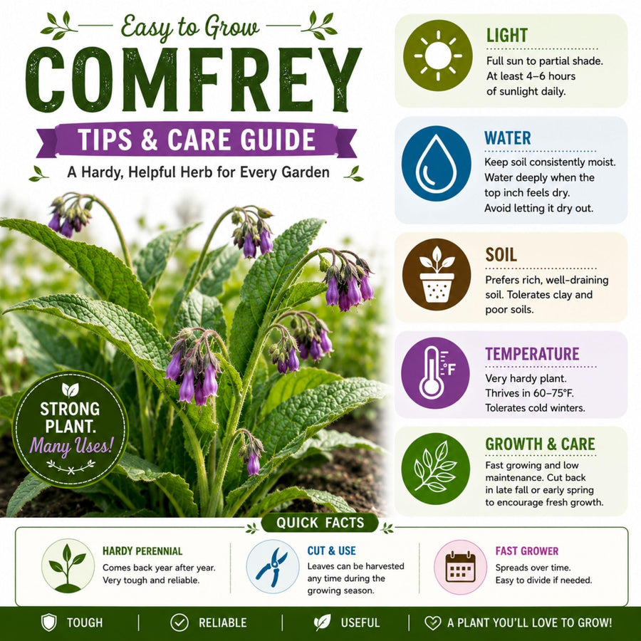 10 Comfrey Live Roots - Perennial Herb Bocking 14 Comfrey Plant Roots