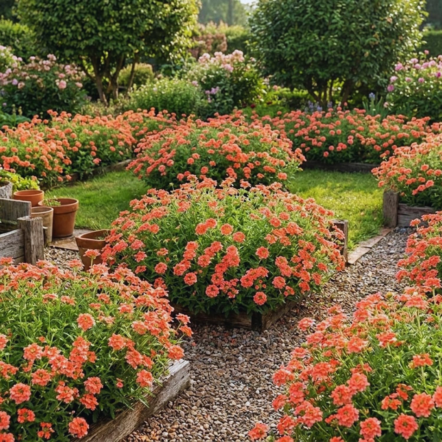 2 Salmon Verbena Plants Live for Planting, Colorful Blooming Flower Plant, Verbena Live Plants, 5 to 7 Inc Tall