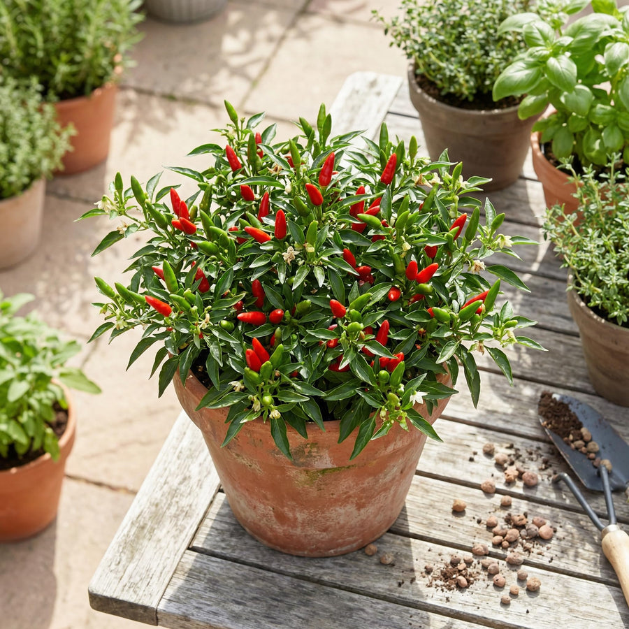 100 Bird Chili Pepper Seeds, Thai Chili Pepper Seeds, Hot Pepper Vegetable Seeds for Outdoor Garden and Indoor Containers