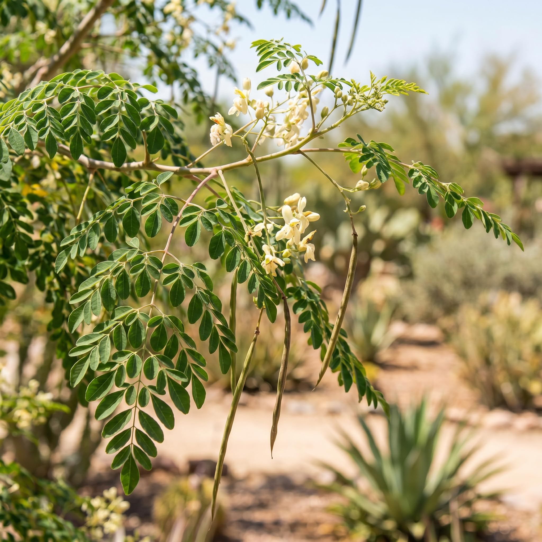 2 Moringa Tree Plants Live in 4'' Pot, Drumstick Horseradish Tree, Oleifera Moringa Moringa Herb Plants 5-8'' Tall for Growing