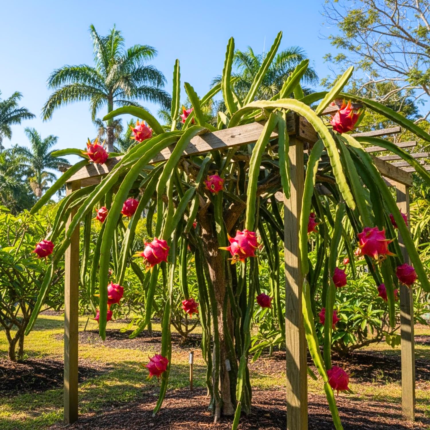 Live Red Dragon Fruit Plant, Rare Sweet Fruit Tree 1.5-2 Feet Tall, Dragon Fruit Vine for Planting in Containers or Gardens