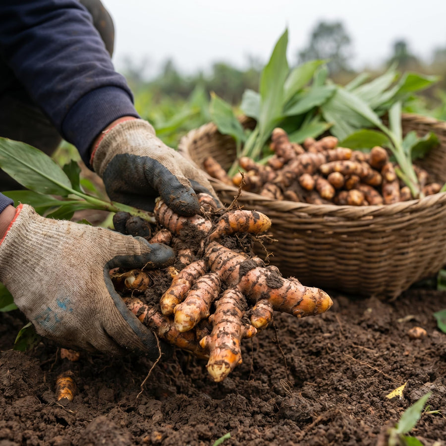 8 Turmeric Roots for Planting, Turmeric Planting Roots for Garden or Container Growing, High Yield, Ready tor Grow