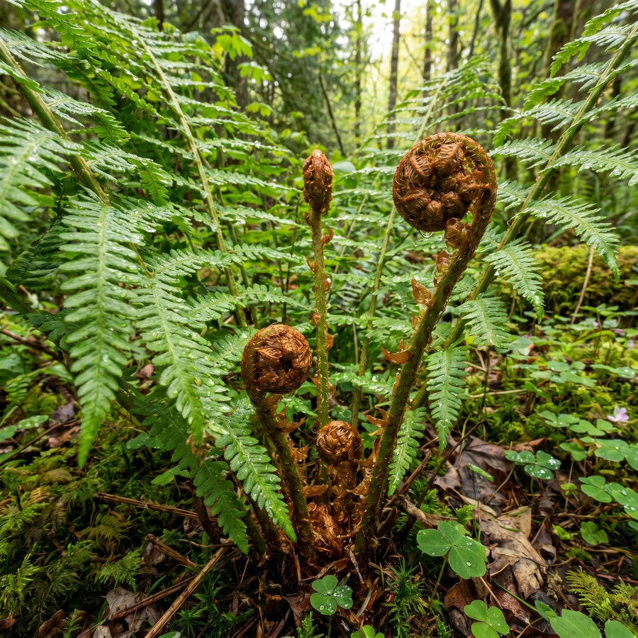 10 Lady Fern Rhizomes, Hardy Perennial Fern Plants for Garden, Fast-Growing Ferns Starter Roots