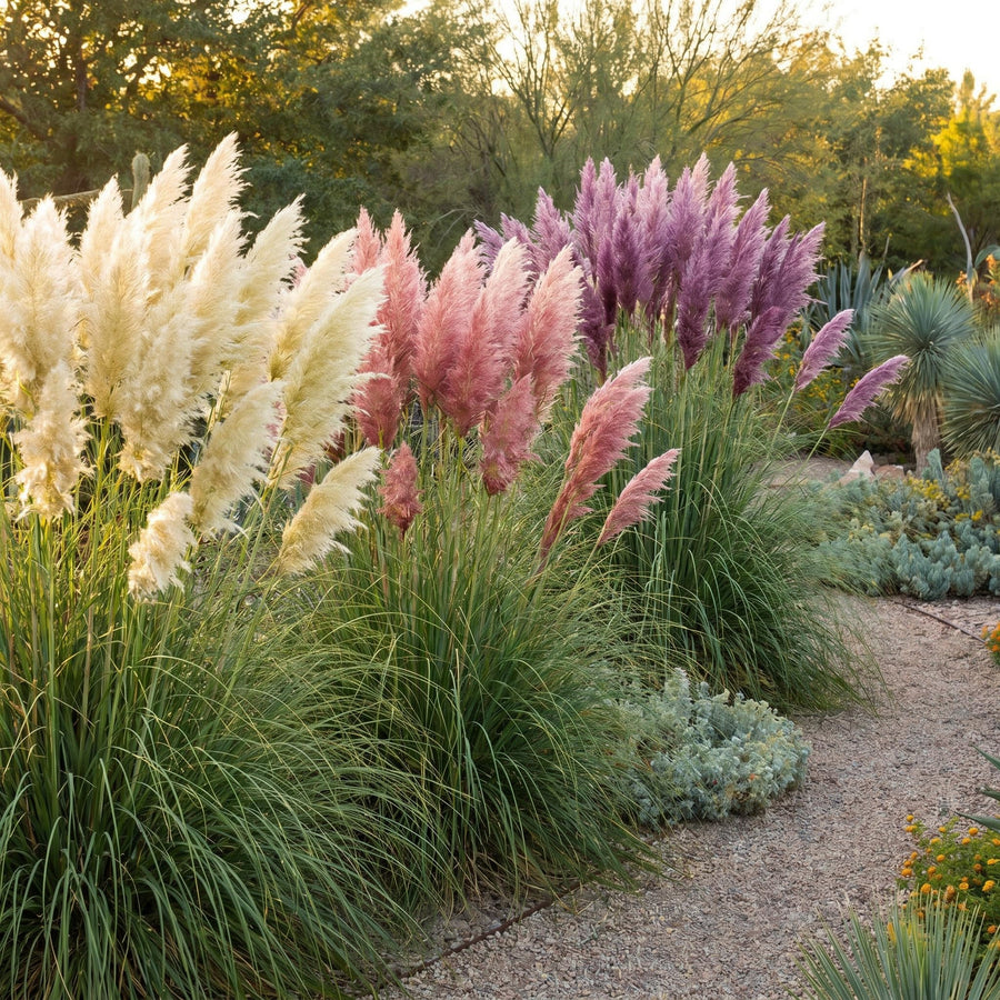 3 Mix Pampas Grass Plants Live, Hardy Ornamental Grass, Ready to Grow Pampas 4-8 Inches for Borders, Patios and Container Gardens