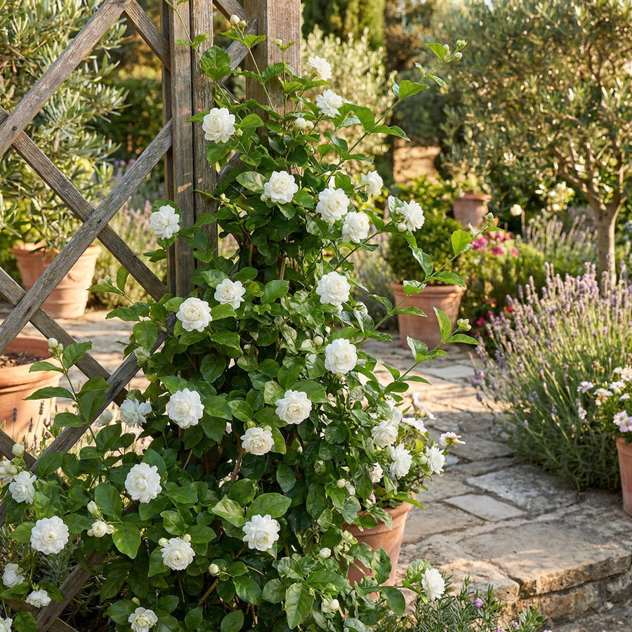 Duke of Tuscany Jasmine Plant in Half Gallon Pot, Fragrant White Jasmine Climbing Vine, Flowering Jasmines for Outdoor Garden