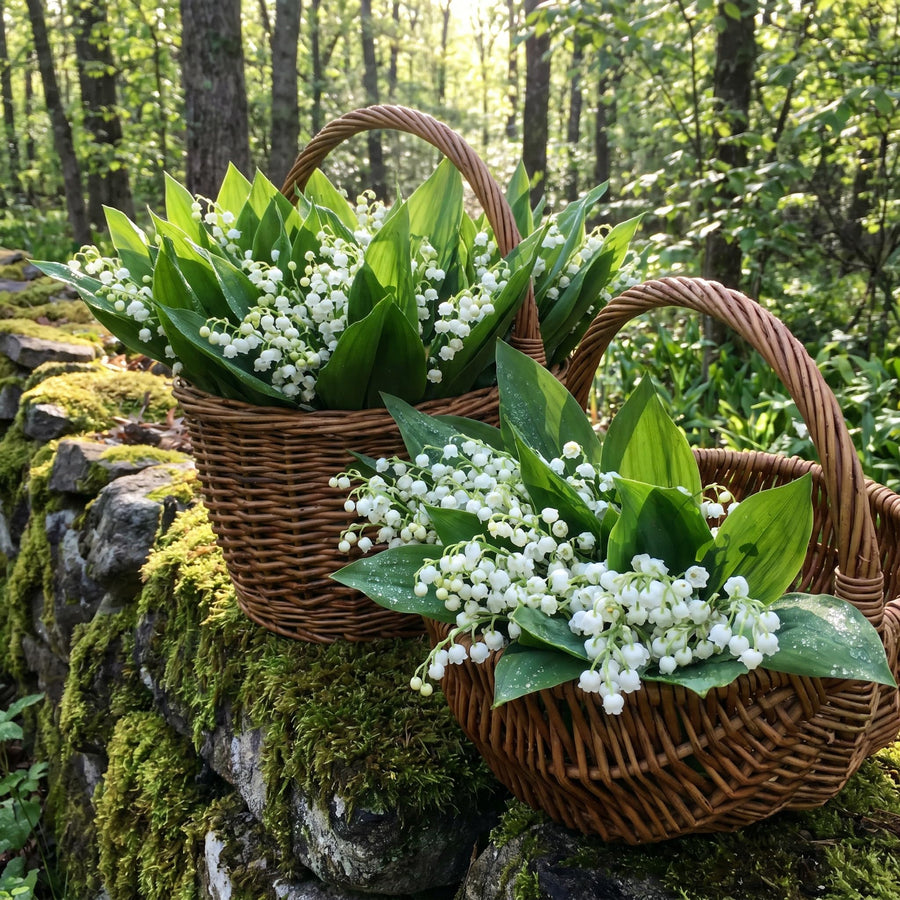 Set of 10 Lily of the Valley Bulbs for Planting, Sweet Fragrant Spring Blooms, Garden Beds, Containers, or Indoor Pots Growing