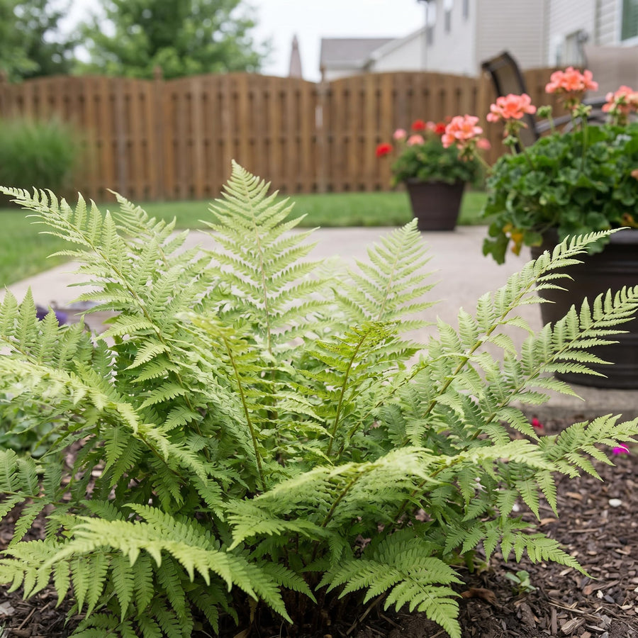 10 Lady Fern Rhizomes, Hardy Perennial Fern Plants for Garden, Fast-Growing Ferns Starter Roots