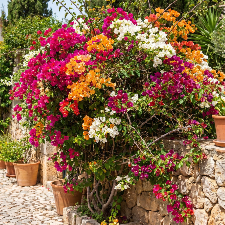 2 Mixed Bougainvillea Plants Live, Perennial Bougainvillea Flowers Vine, Outdoor Garden Planting 5-9 Inches