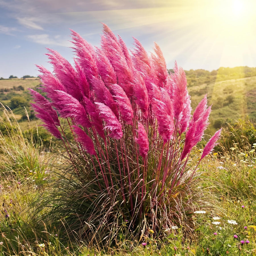 3 Pink Pampas Grass Plants Live, Hardy Ornamental Grass, Ready to Grow Pampas 4-8 Inches for Borders, Patios and Container Gardens