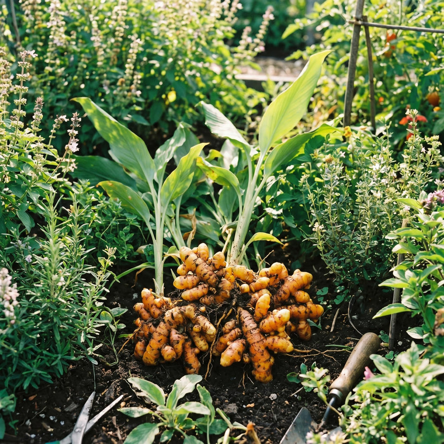 15 Yellow Turmeric Roots for Planting, Curcuma Turmeric Rhizomes, Herb Plants for Garden or Container Growing