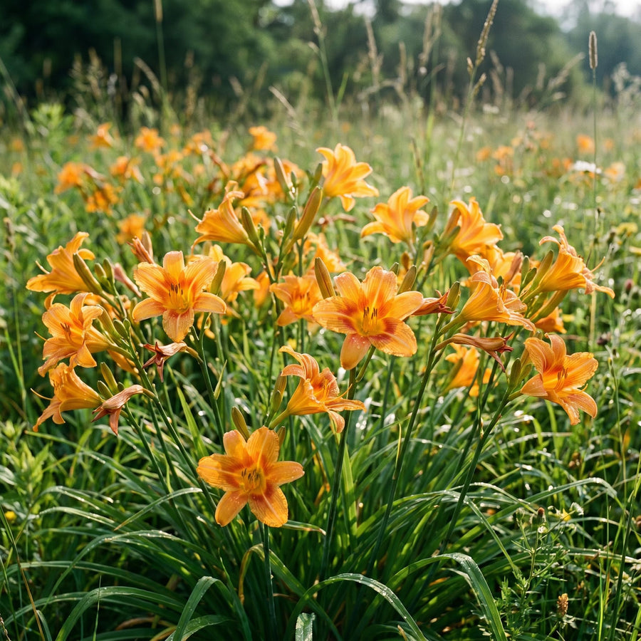 10 Wild Daylily Roots, Hardy Perennial Flower for Garden Beds and Borders Planting, Easy Care, Ready to Grow